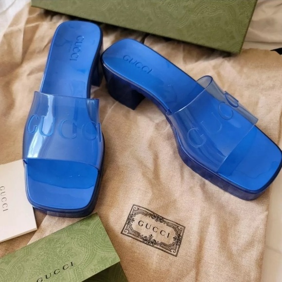 Transparent blue gucci slides - Picture 4 of 16